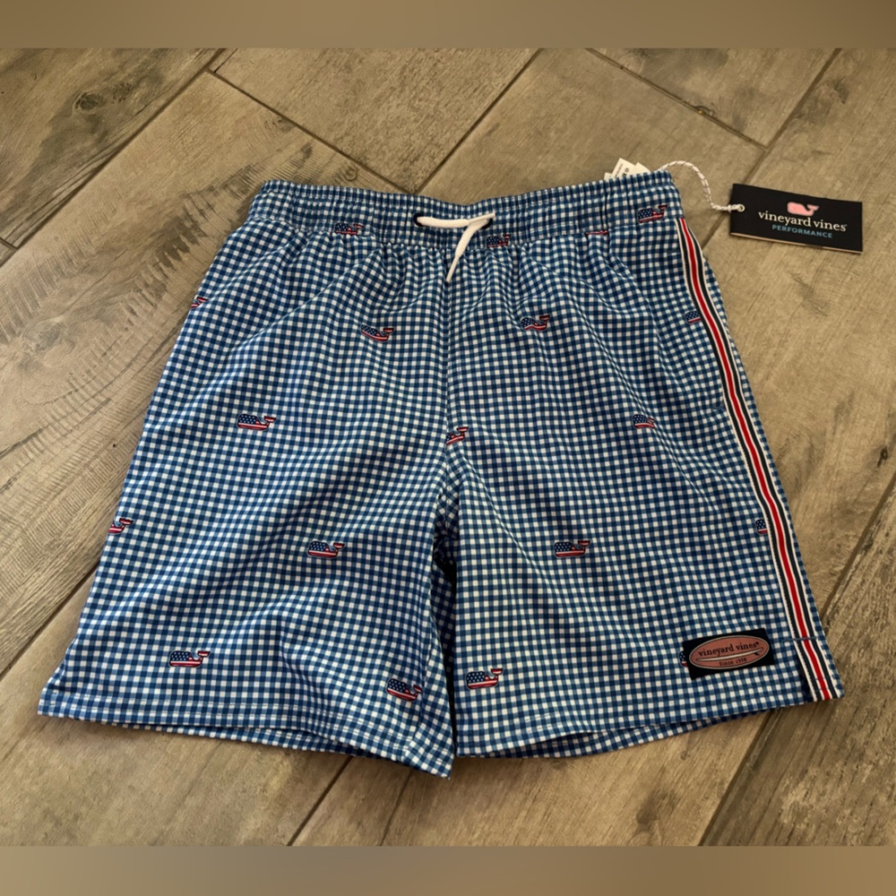 Vineyard Vines Navy Checkered Swim Trunks